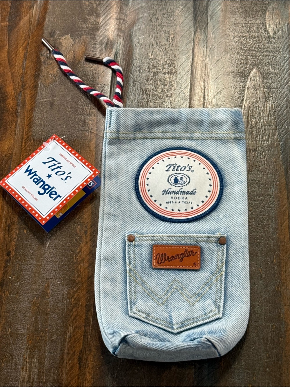 Tito’s x Wrangler Denim Bottle Bag 2026 Limited Edition Promo NWT